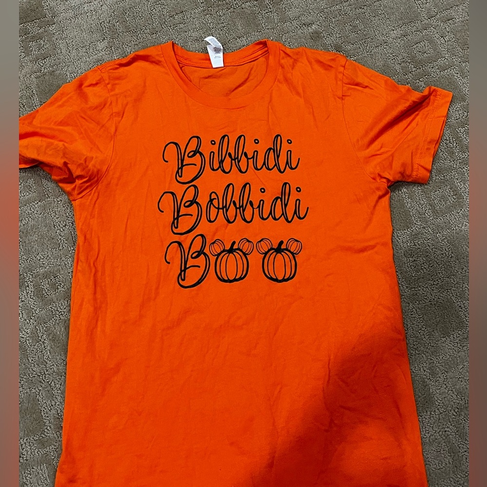 disney orange “bibbidi bobbidi boo” halloween shirt